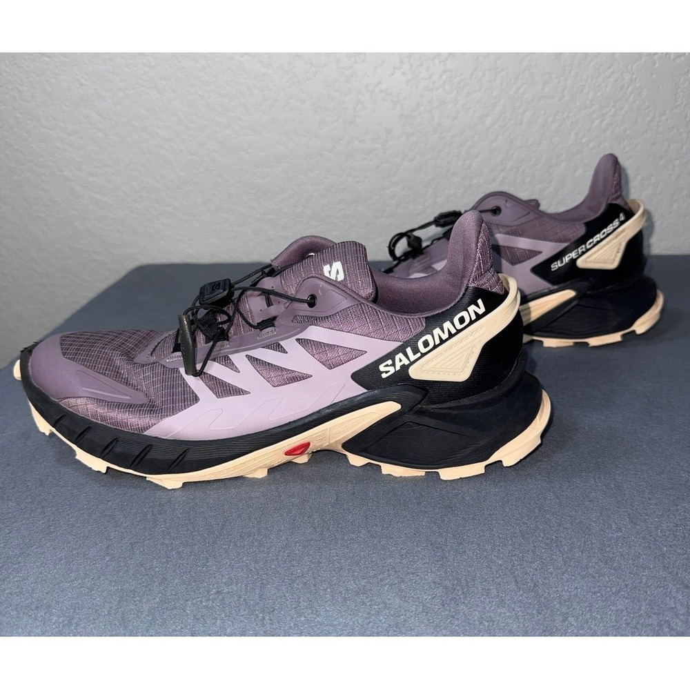 Salomon Supercross 4 Trail Running Shoes Purple Black Womens 9.5 472052